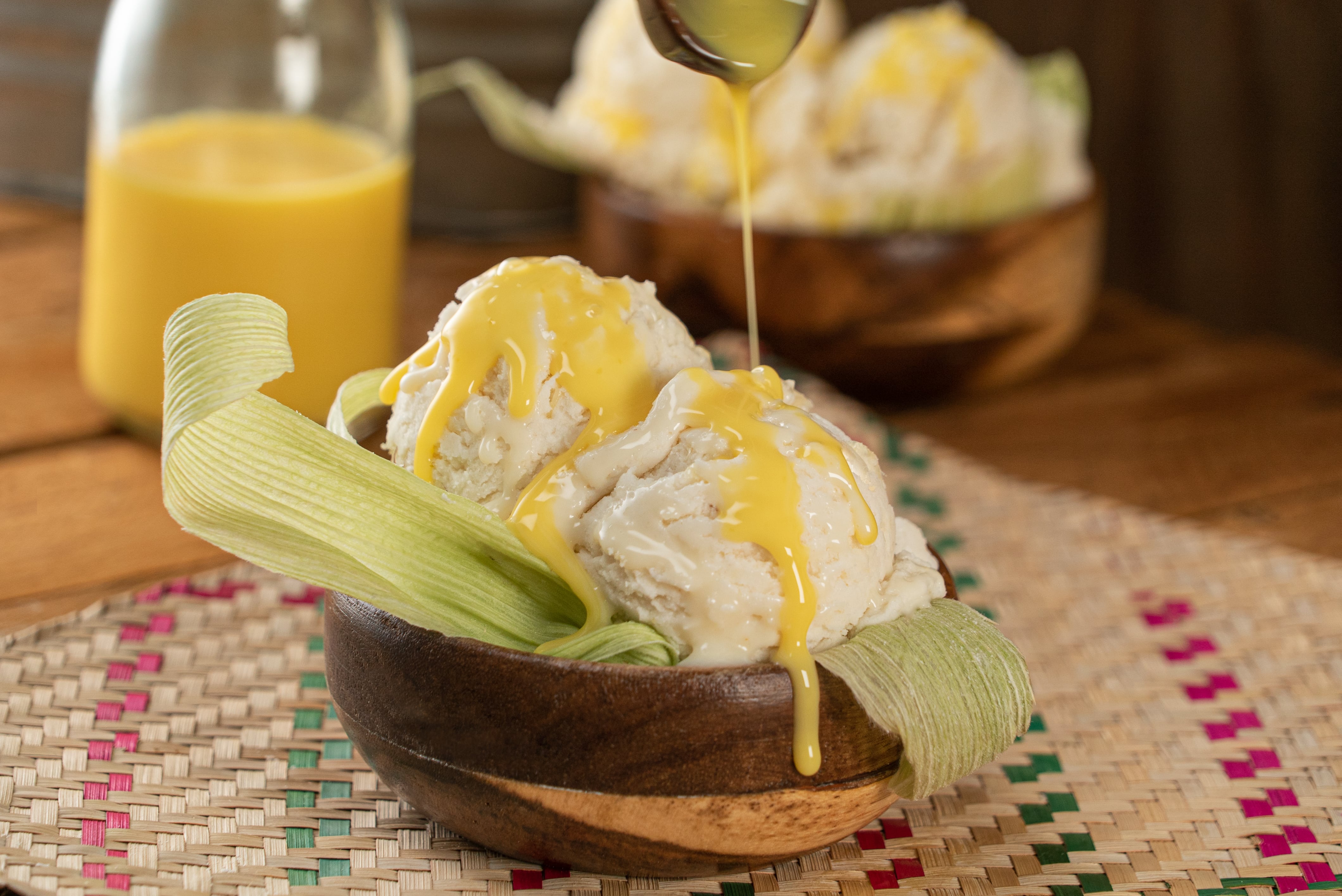 Helado casero de elote