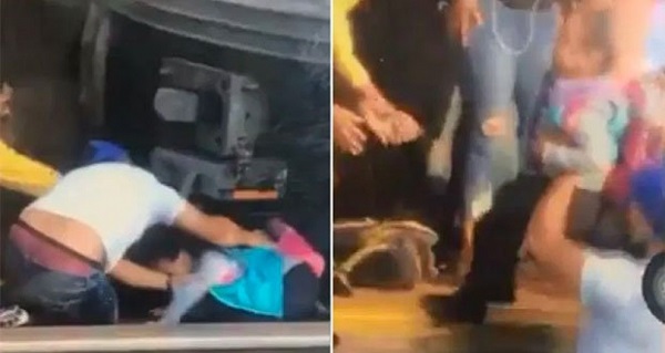 Hombre se lanza a las vías del tren con su hija en brazos