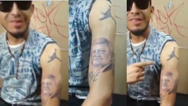 Joven se tatúa el rostro de AMLO y se vuelve viral