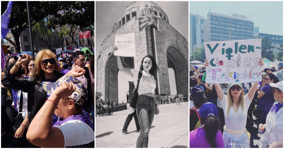 Famosas acudieron a la marcha “#8M” exigiendo justicia