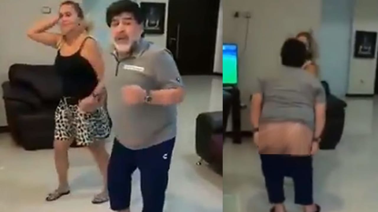 ¡Maradona hace el ridículo! se desnuda mientras baila